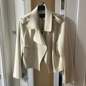 Banana Republic Cream Trench Coat with Elegant Waterfall Design